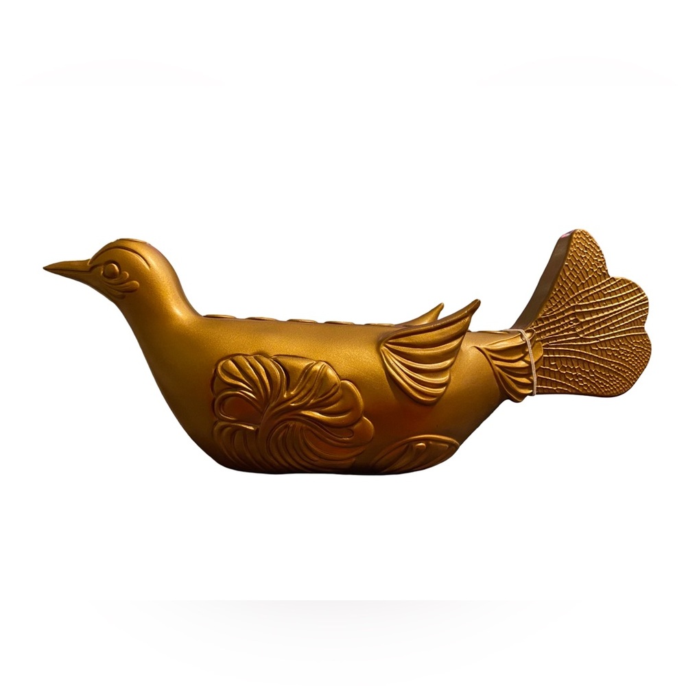 Chanukah‎ Menorah Bird 11" Long Gold Color Resin New with Tags